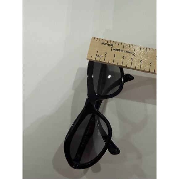 Prada SPR 05N Black Oval Sunglasses 1AB-3M1 Made in Italy w/ Case Authentic - Picture 10 of 14